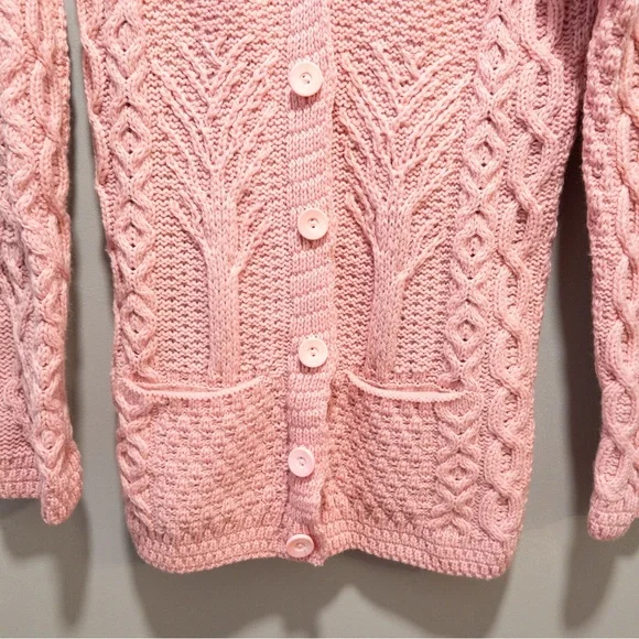 Kilronan Knitwear 100% Wool Irish Knit Cardigan Sweater - Picture 4 of 7